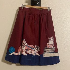 Adorable a-line skirt with kittens